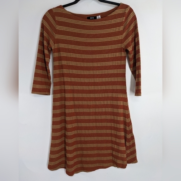 BDG 3/4 Sleeve Striped A-line Dress - Picture 1 of 8